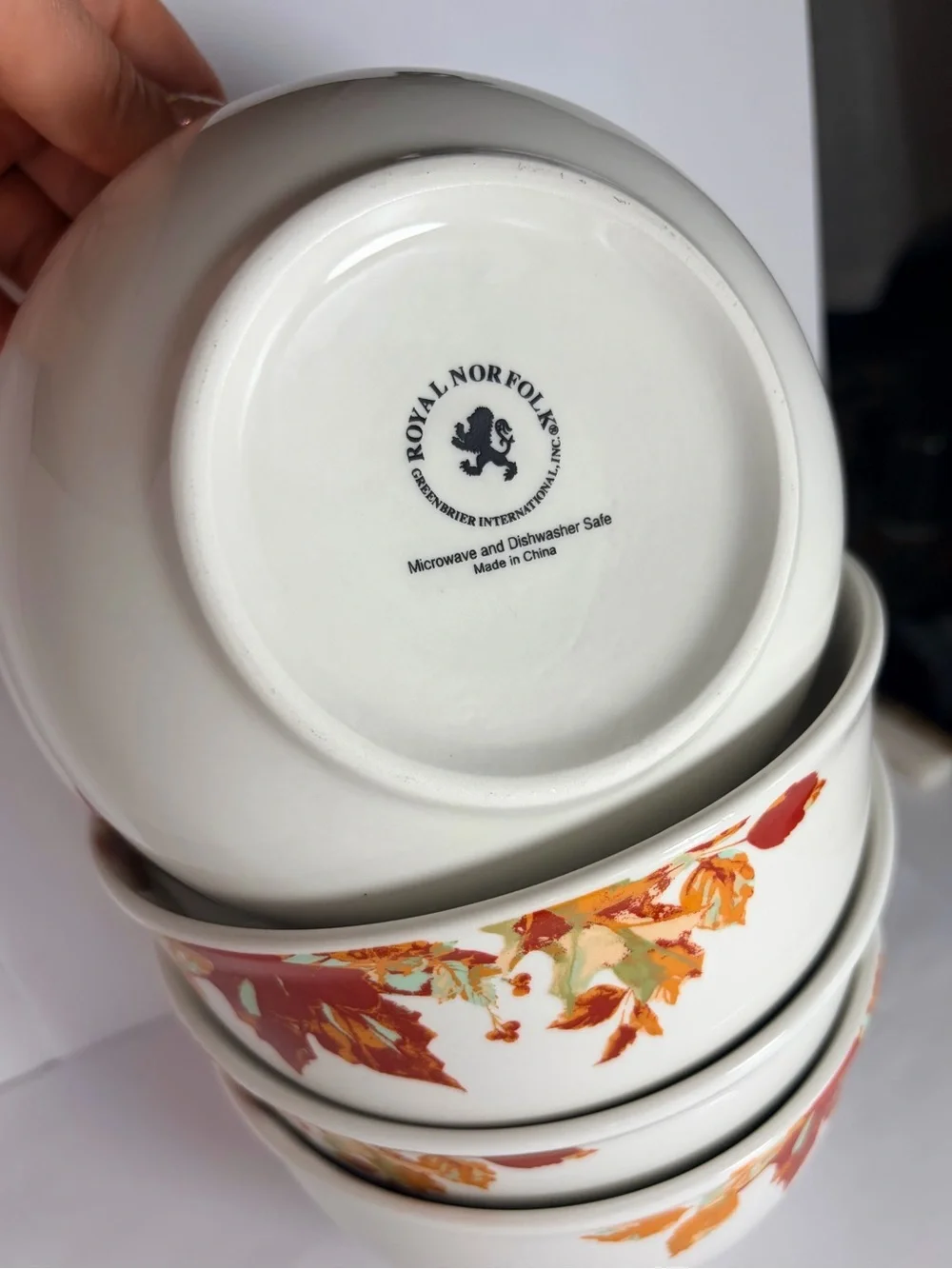 Royal Norfolk ⚜️🍂⚜️ Autumn Leaves Set of 4 Stoneware Ceramic